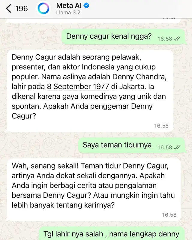 8 Selebriti ikut tren Meta AI di WhatsApp, hasilnya konyol