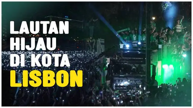 Berita Video, para pemain dan fans Sporting Lisbon merayakan gelar juara Liga Portugal yang ke-20 pada Minggu (4/5/2024)