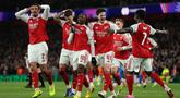 Arsenal berhasil memetik kemenangan atas Bayer Leverkusen dalam laga leg 2 babak 16 besar Liga Champions 2025/2026, Selasa (17/03/2026) waktu setempat. (AP Photo/Ian Walton)