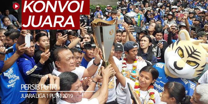 VIDEO: Konvoi Juara Tim Persib Putri Bersama Ribuan Bobotoh