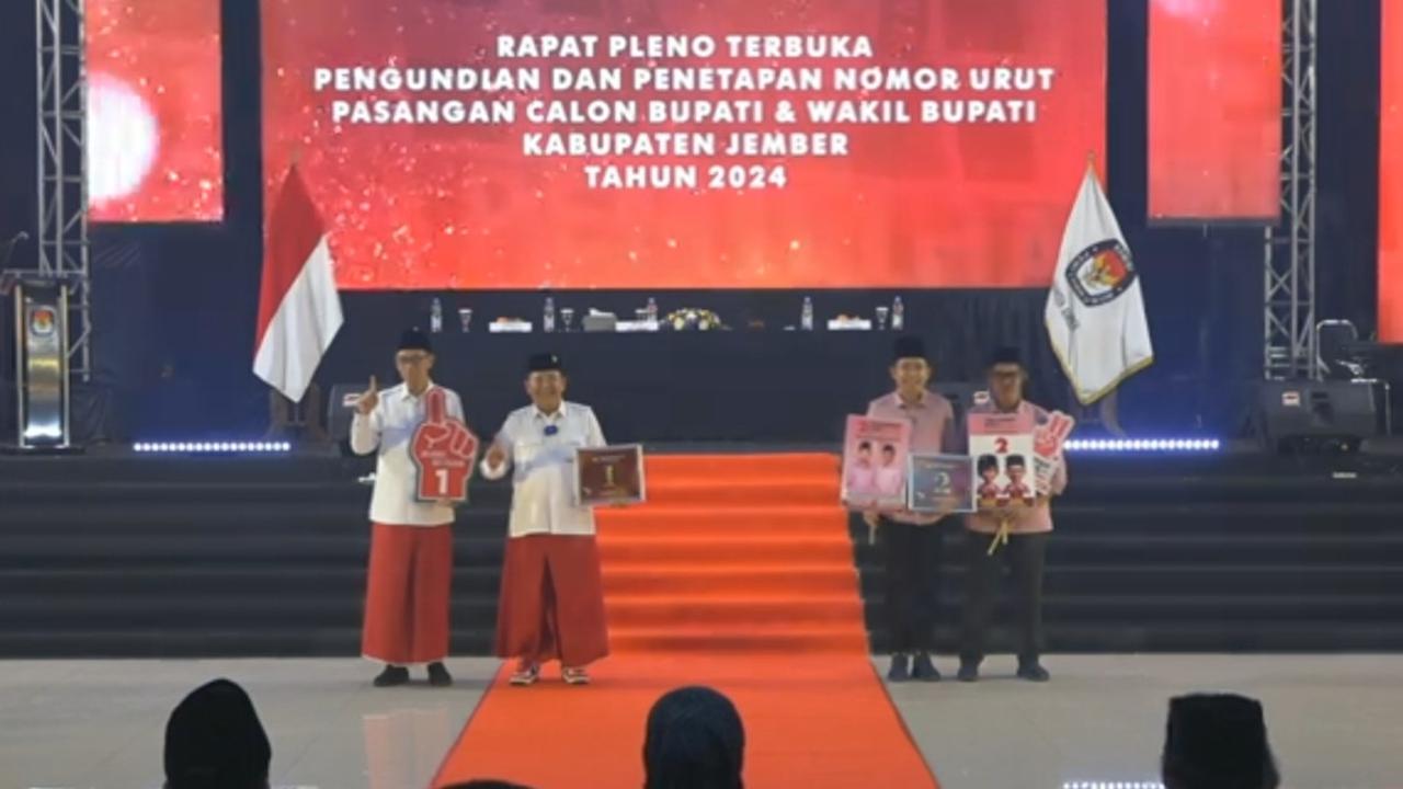 Pilkada Jember: Hendy-Firjaun Nomor Urut 01, Fawait-Djoko 02