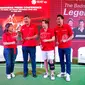 Direktur Wealth dan personal banking HSBC Indonesia Lanny Hendra,&nbsp;legenda bulu tangkis&nbsp;Indonesia Rudy Hartono, Liliyana Natsir, dan Tontowi Ahmad (dari kiri ke kanan) berpose pada konferensi pers HSBC meet and greet with badminton legends jelang Indonesia Open 2023 di Jakarta, Sabtu (10/6/2023). (foto: istimewa)