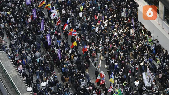 Demonstrasi terbesar di Hong Kong.