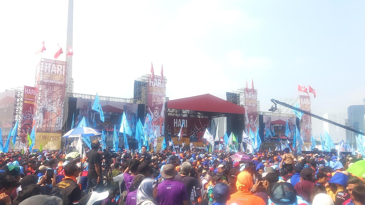 Pantau May Day di Monas, Mensesneg Pastikan Pemerintah Tindak Lanjuti Enam Tuntutan Buruh