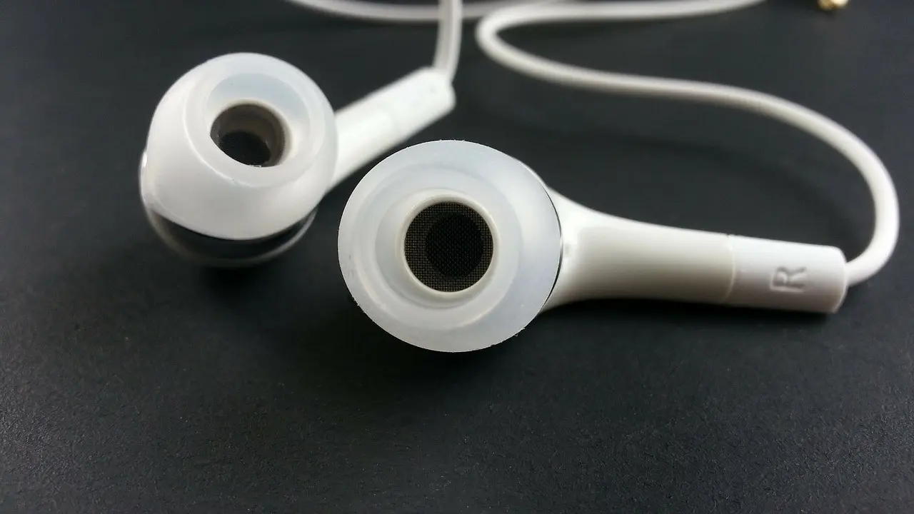 Ilustrasi headset, mendengarkan musik