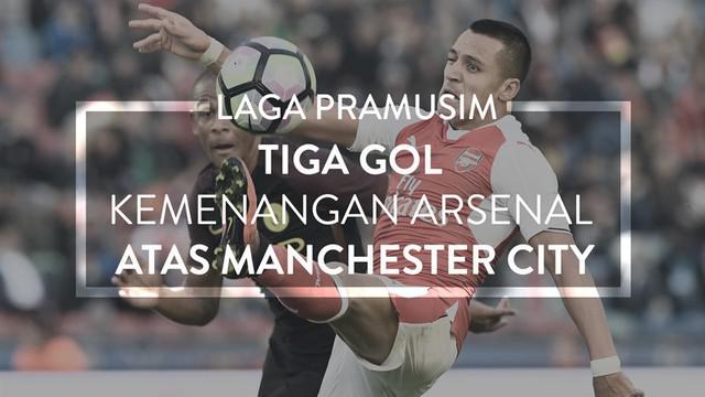 Arsenal meraih kemenangan atas Manchester City 3-2 di Nya Ullevi, Swedia, pada Senin (8/8/2016) WIB.