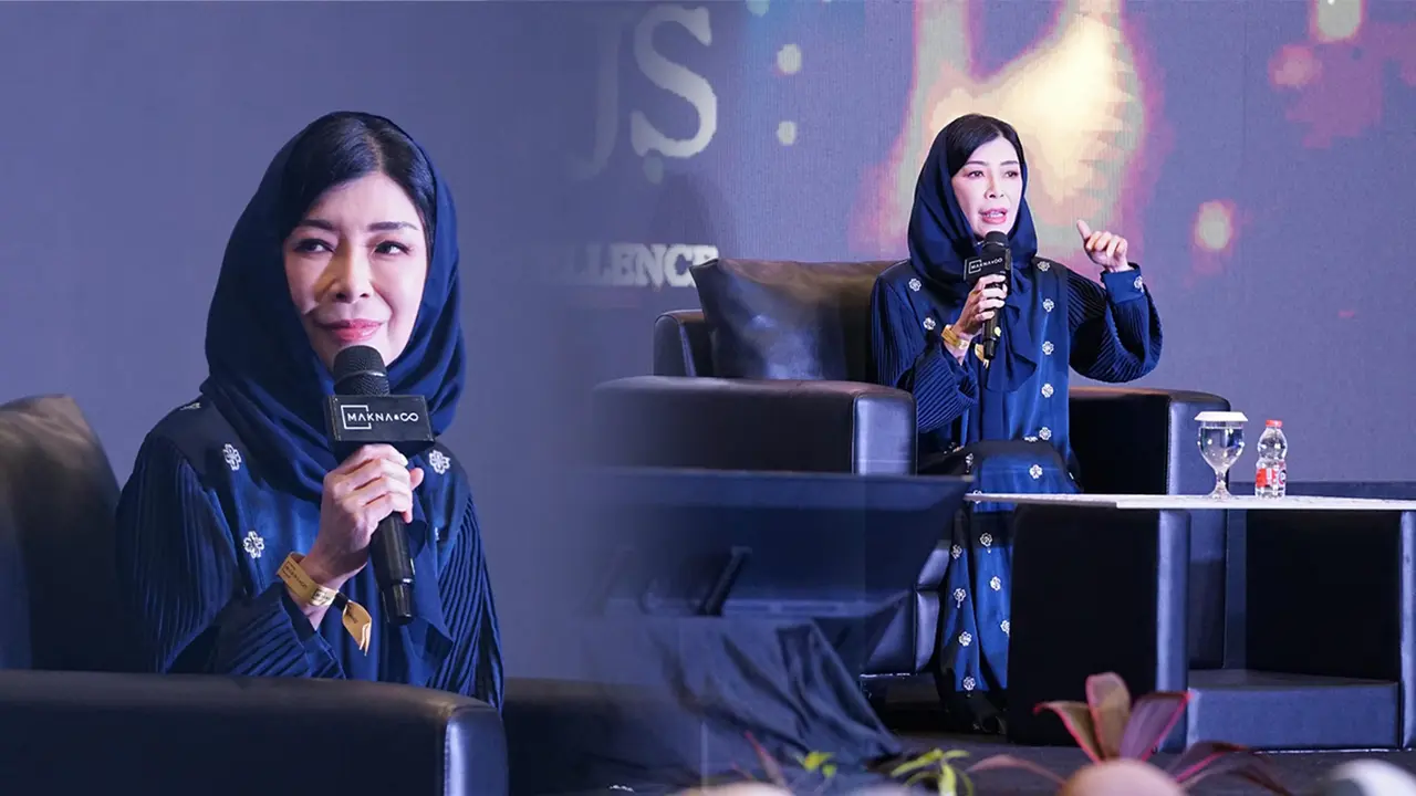 Naomi Julia Soegianto di acara Makna Fest 2025 yang digelar di Gedung Menara 165, Jakarta Selatan.