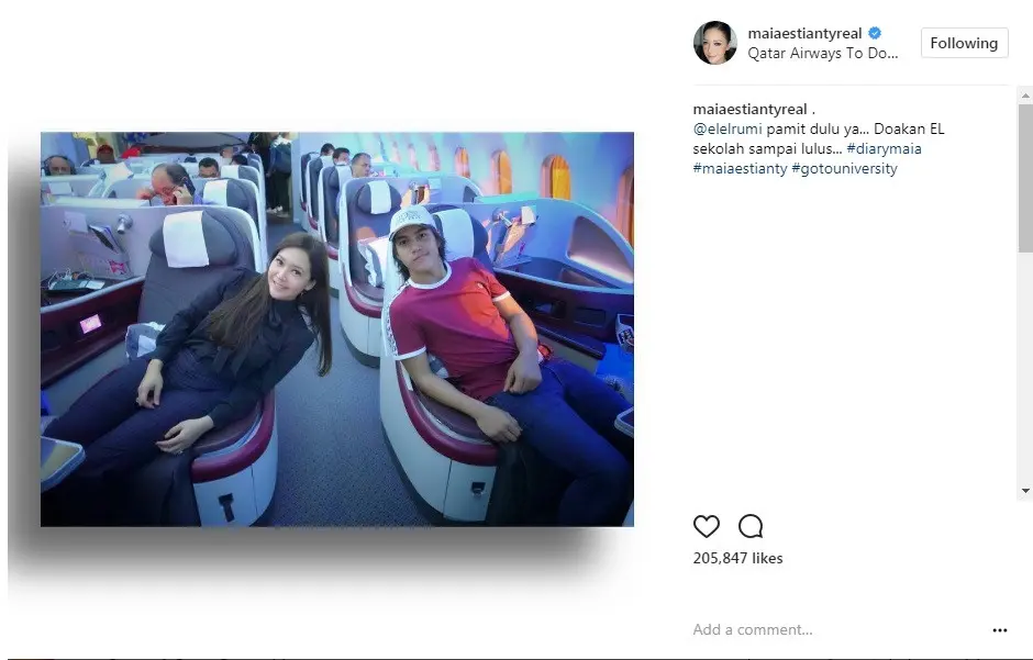 Maia Estianty dan El Rumi transit di Doha sebelum ke London  (Foto: Instagram)