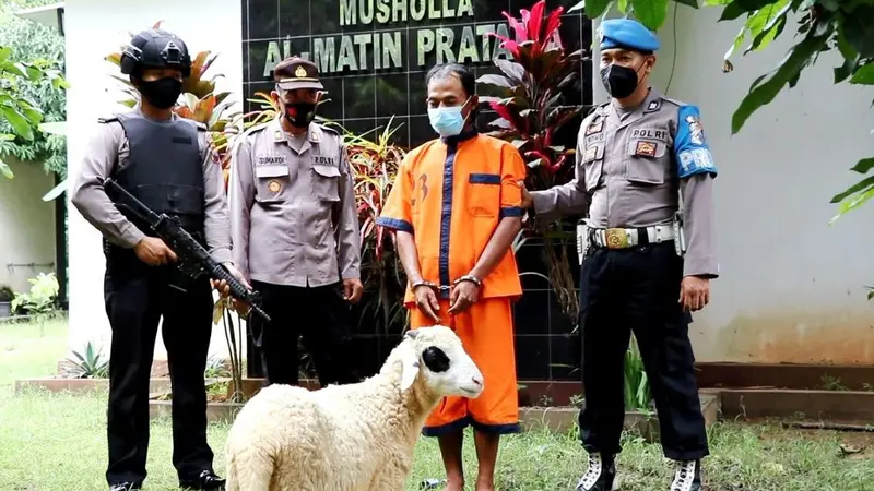 Petani di Kebumen nekat mencuri kambing lantaran keranjingan judi togel. (Foto: Liputan6.com/Polres Kebumen)