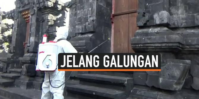 VIDEO: Jelang Galungan, Pura di Bali Disemprot Disinfektan