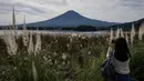 Suhu panas diduga menjadi penyebab puncak gunung dengan ketinggian 3.776 meter tersebut hingga akhir Oktober 2024 belum bersalju. (Yuichi YAMAZAKI/AFP)
