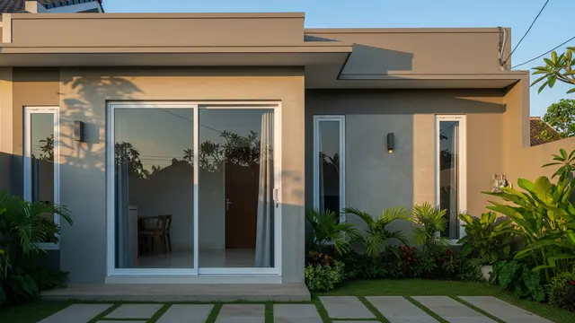 Gambar Model Depan Rumah Minimalis Pintu Samping Sliding