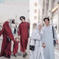 Beberapa waktu lalu, Rey Mbayang dan Dinda Hauw melakukan ibadah umrah bersama buah hatinya, Arshka. Momen kebersamaan mereka kala di Tanah Suci pun diunggah di akun Instagram. Dalam foto-foto tersebut, mereka kerap tampil kompak dengan busana yang serasi. (Instagram/dindahw).