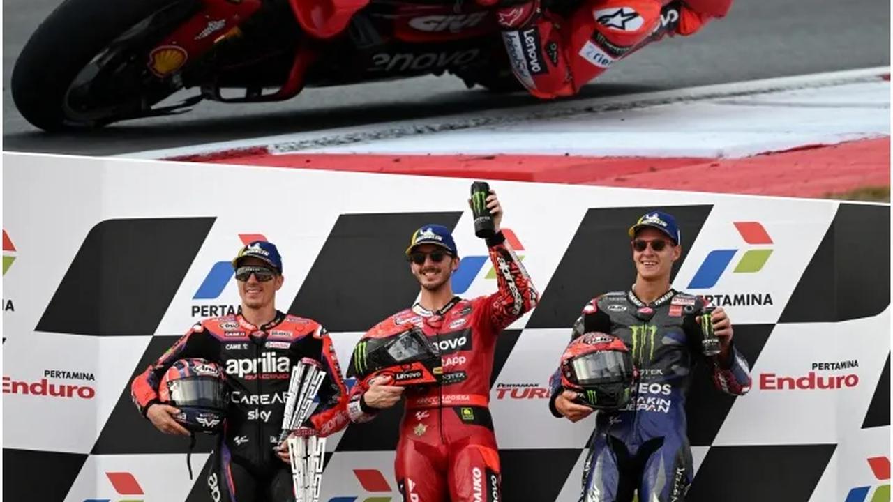 FOTO: Aksi Gas Pol Pecco Bagnaia dari Posisi 13 hingga Jadi Juara MotoGP Mandalika 2023 Usai Jorge Martin Crash