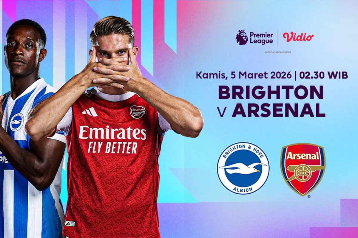 Jadwal Premier League antara Brighton vs Arsenal