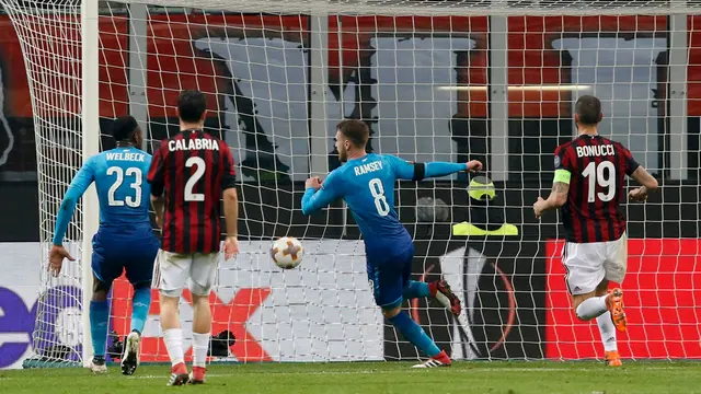 Gol Mkhitaryan dan Ramsey Antar Kemenangan Arsenal di Kandang AC Milan