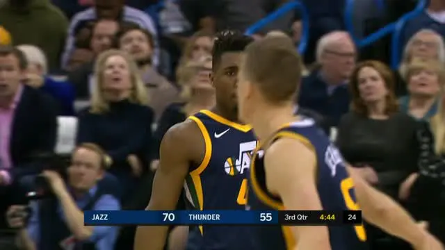 Russell Westbrook notches a triple-double with 34 points, 13 rebounds and 14 assists as the Thunder get the comeback 100-94 win against the Jazz.