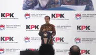 Presiden Jokowi saat memberikan sambutan di acara Peringatan Hari Anti Korupsi Sedunia di Gedung KPK, Jakarta. (Dok: KPK)