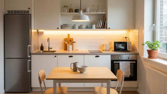 Ilustrasi Desain Dapur Minimalis Gen Z dengan Budget Terbatas/Gemini AI