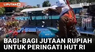 Peringati HUT RI, Umbul Pelem Klaten Bagikan Uang Jutaan Rupiah dari Wahana Flying Fox