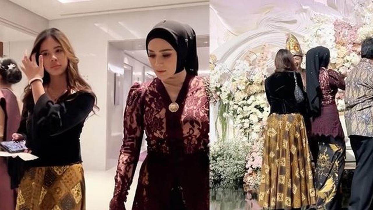 Foto Safeea Menemani Mulan Jameela di Acara Pernikahan, Mengenakan Rok Batik yang Indah dan Tak Kalah Menarik dari Ibunya