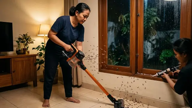 Cara Mengatasi Laron yang Masuk Rumah Setelah Hujan Pertama (AI Generated)