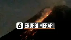 Gunung merapi kembali menunjukan aktivitas erupsi Rabu (23/6) malam. Luncuran lava pijar yang keluar dari puncak gunung terjadi beberapa kali.