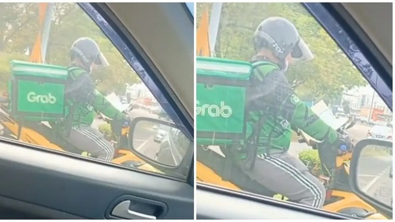 Viral Video Driver Ojol Baca Al-Qur'an saat Tunggu Lampu Merah, Banjir Pujian