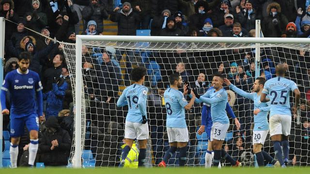 Manchester City Tekuk Everton, Gabriel Jesus Sumbang 2 Gol