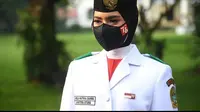 Ardelia Muthia Zahwa sebagai perwakilan dari Provinsi Sumut menjadi Tim Pasukan Pengibar Bendera Pusaka (Paskibraka) di Istana Negara (Sumber Foto: Sekretariat Negara)