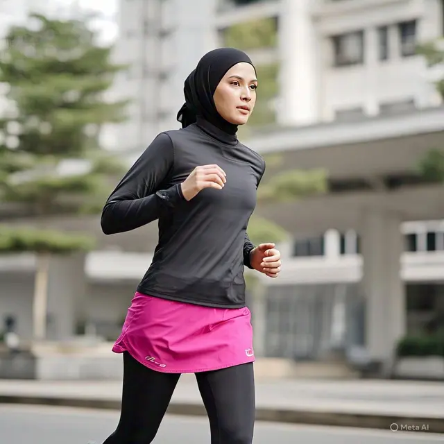 Legging dengan Rok Olahraga
