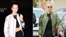 Bella Hadid dan Gigi Hadid kompak banget pakai jaket bombers dan legging saat jalan-jalan. (SPLASH NEWS; FAMEFLYNET/InStyle)