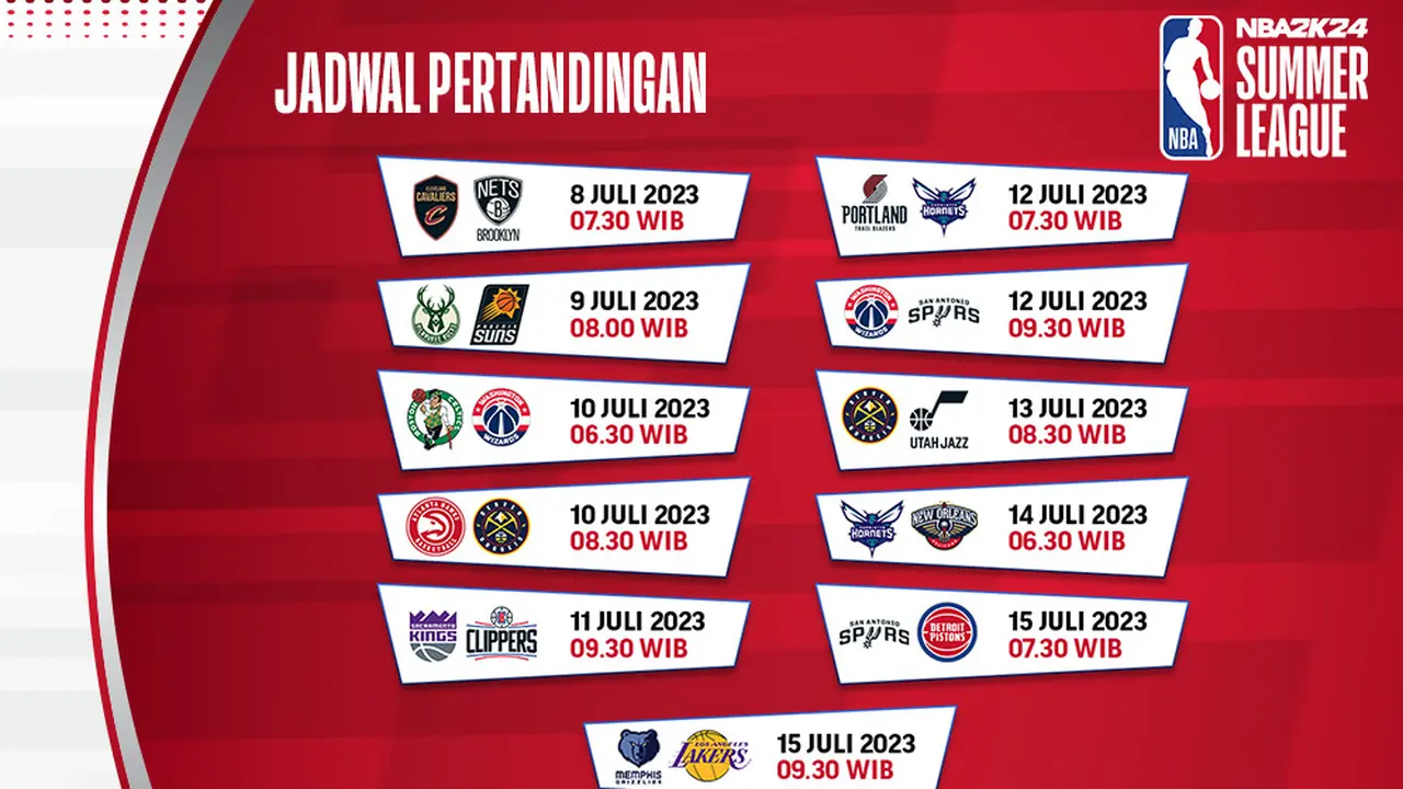 Jadwal Live Streaming NBA Summer League 2023 di Vidio Pekan Ini