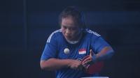 Atlet andalan NPC Indonesia cabor tenis meja di kelas TT 8, Suwarti. (Bola.com/Vincentius Atmaja)