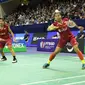 Ganda putri Indonesia Greysia Polii / Apriyani Rahayu lolos ke final Prancis Terbuka Super Series 2017. Greysia / Polii menyingkirkan Juara Dunia 2017 Chen Qingchen / Jia Yifan, Sabtu (28/10/2017). (Humas PP PBSI)