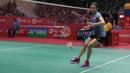 Aksi Debby Susanto saat melawan Yantoni dan Gischa Islami pada babak kedua Daihatsu Indonesia Master 2018 di Istora Senayan, Kamis (25/1/2018). Debby/Ricky kalah 21-15 10-21 21-14. (Bola.com/Nick Hanoatubun)