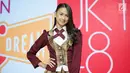 Member JKT48  Stefi berpose saat konferensi pers, Jakarta, Kamis (13/9). Program tersebut akan menceritakan tentang seseorang yang mengejar mimpinya, serta menyampaikan kehidupan pemuda asia yang sedang belajar di Jepang. (Liputan6.com/Faizal Fanani)