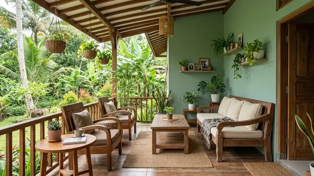 12 Warna Cat untuk Teras yang Banyak Menggunakan Furnitur Kayu, Hadirkan Kesan Natural