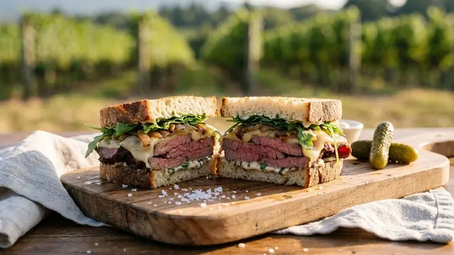 Ilustrasi Sandwich Rendang/Gemini AI