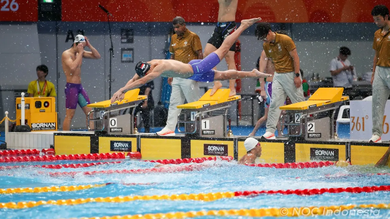 Aksi perenang Indonesia di Asian Games 2026