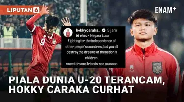 Penyelenggaraan Piala Dunia U-20 2023 tengah dalam ancaman batal. Sejumlah pihak menolak keikutsertaan Israel U-20 hingga FIFA membatalkan drawing akhir Maret 2023. Pentolan tim U-20 Indonesia, Hokky Caraka akhirnya angkat suara.