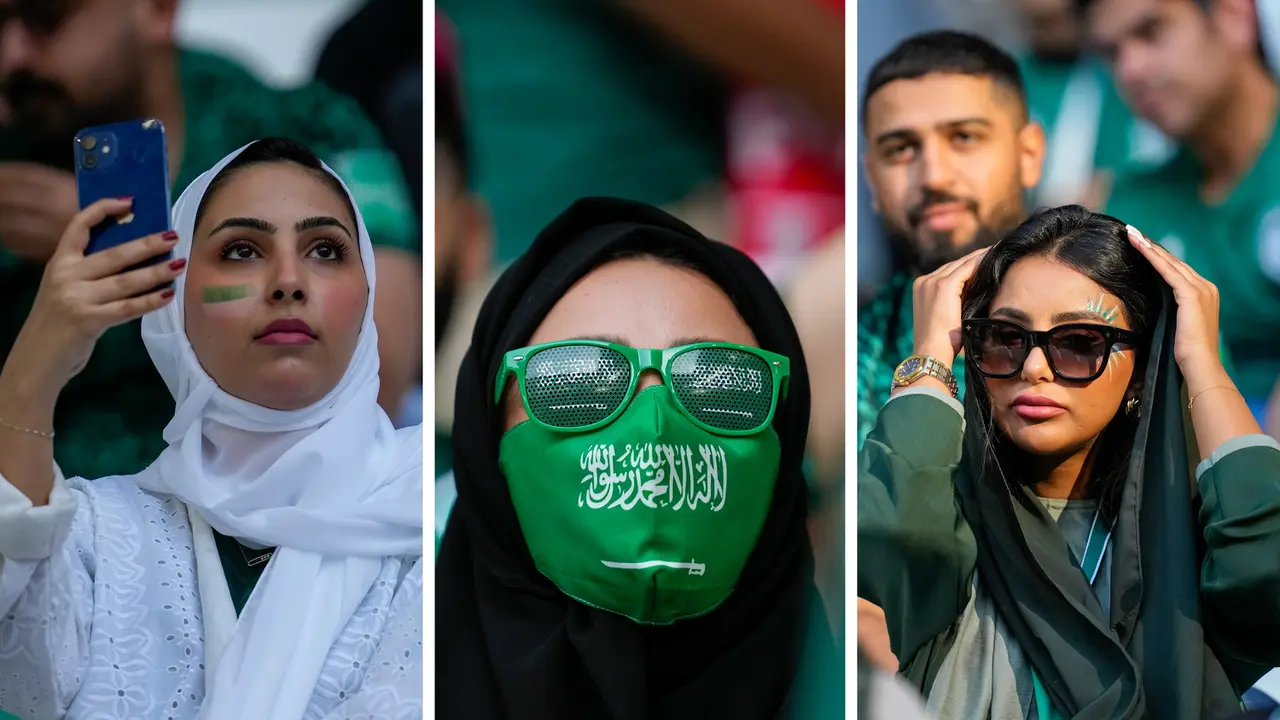 Potret Fans Wanita Arab Saudi Ramaikan Laga Lawan Polandia di Piala Dunia 2022