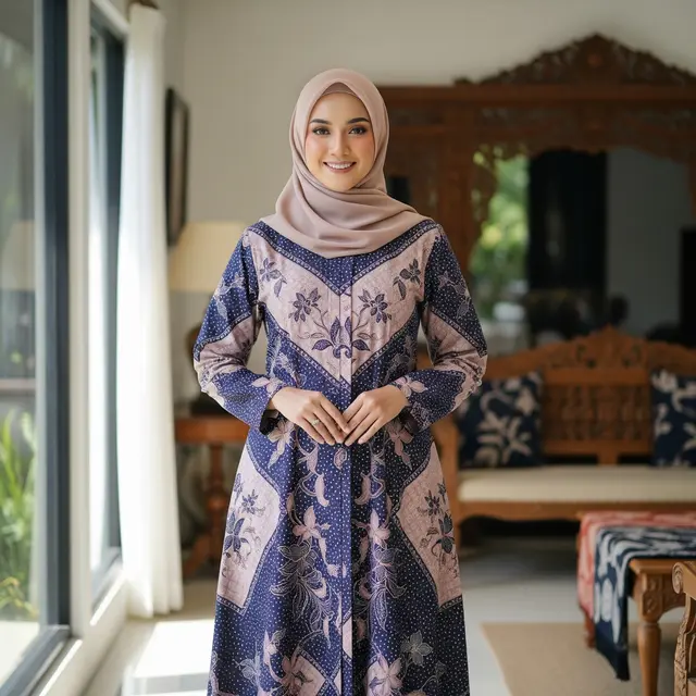 Gamis Batik Dobby Sutra