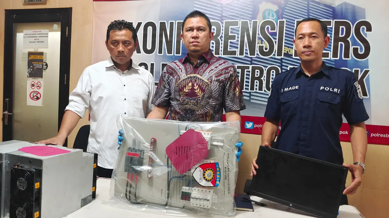 Polres Metro Depok Ungkap Pencurian Listrik untuk Penambangan Crypto