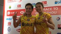 Ganda putri Indonesia, Apriyani Rahayu dan Greysia Polii, melangkah ke perempat final Indonesia Masters 2019. (Bola.com/Benediktus Gerendo Pradigdo)