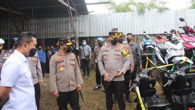 Ratusan motor bodong siap ekspor ke Timor Leste diamankan Polres Pati di salah satu gudang di Juwana, Kabupaten Pati. (Foto: Liputan6.com/Humas Polda Jateng)