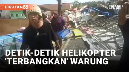 VIDEO: Viral Helikopter 'Hancurkan' Warung di Pangandaran