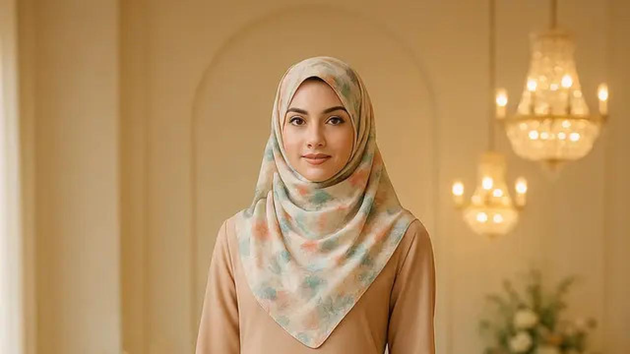 8 Inspirasi Gamis Polos dengan Hijab Motif, Padu Padan Simpel tapi Memesona di 2025