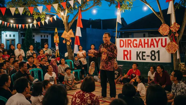 Teks Sambutan Ketua RT Malam Tirakatan 17 Agustus yang Lucu, Santai dan Tidak Bikin Ngantuk  Foto: AI Generated