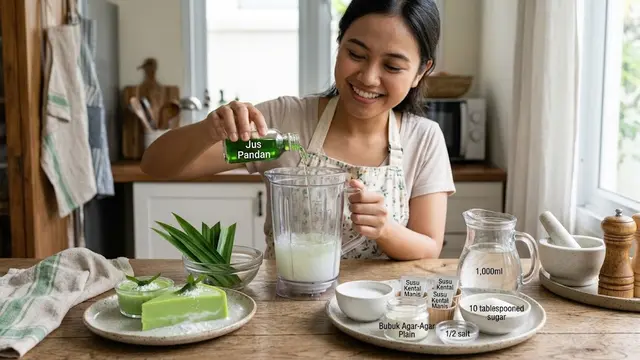Resep Puding Santan Pandan